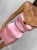Valentina pink opened back satin dress