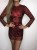 Adriana long sleeve red sequin dress