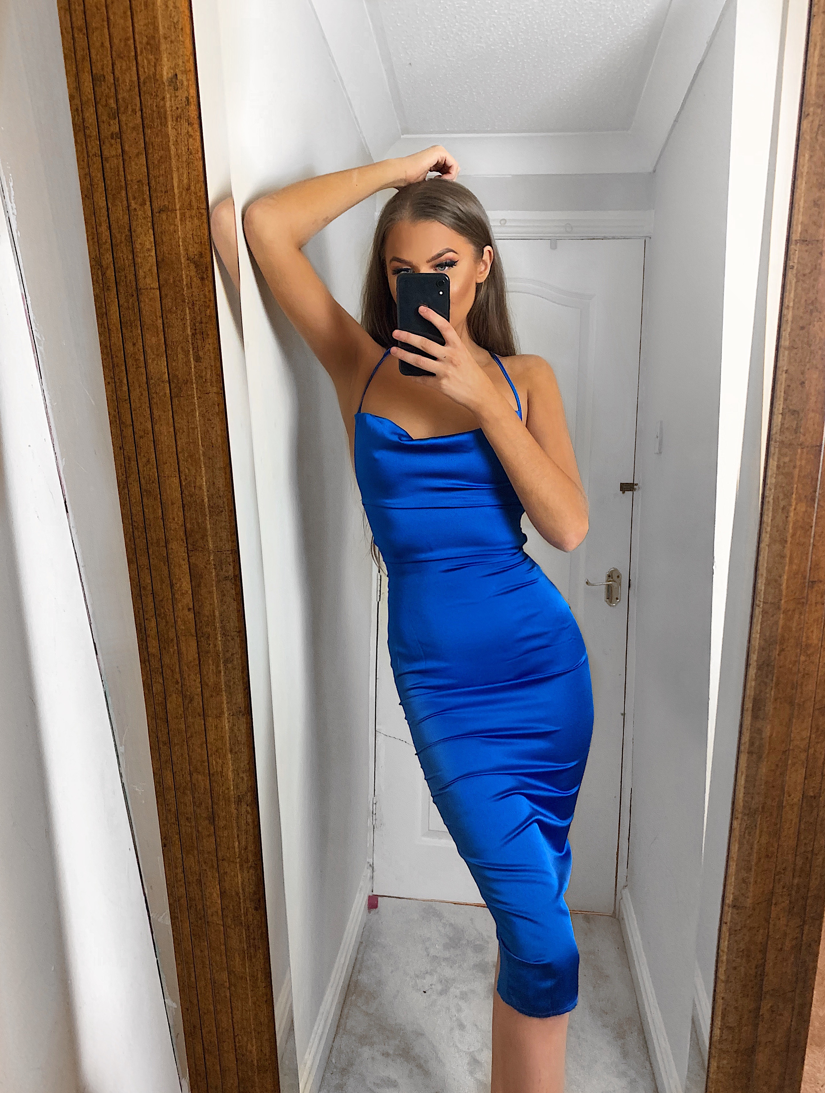 royal blue midi dress uk