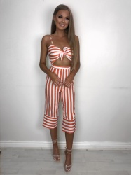 Addison orange stripe jumpsuit